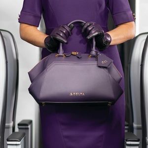 Delta Airlines Zac Posen Plum Stewardess Handbag